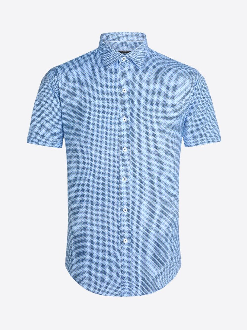 NWT BUGATCHI Men’sShort Sleeve Geometric Print Performance Shirt Shaped Fit 3XL